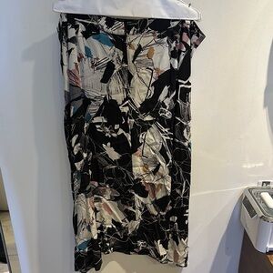 City Chic Abstract Print Midi Skirt